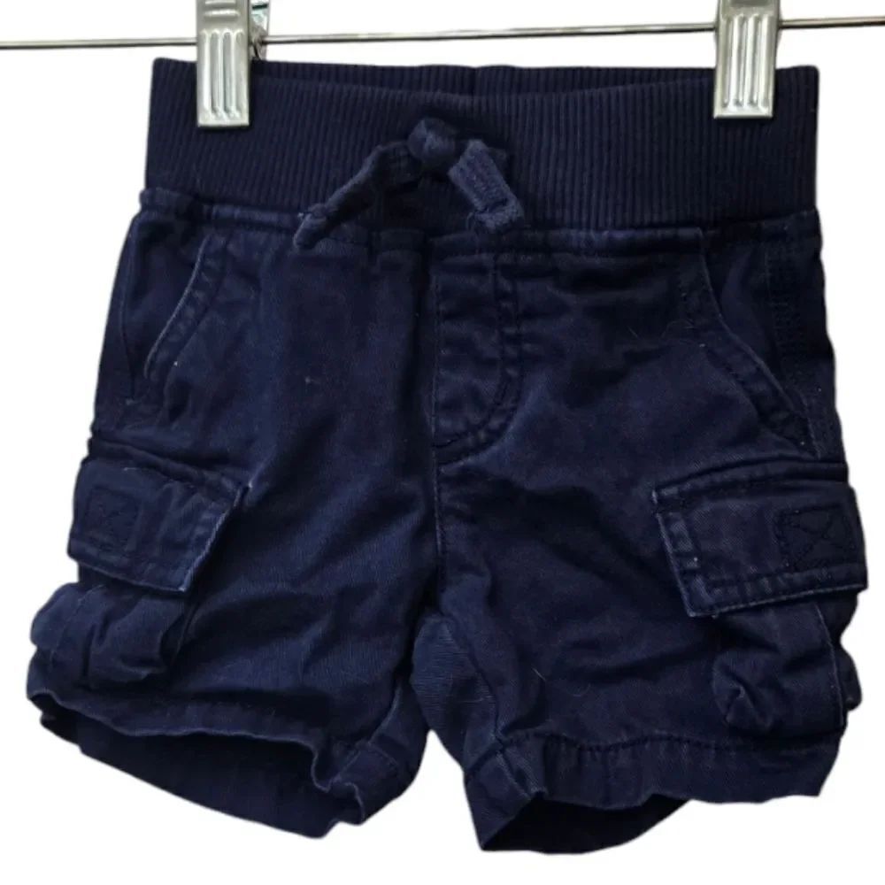 Baby Boy Navy Blue Cargo Shorts 3-6M Newborn Casual Kids Clothes Summer Infant